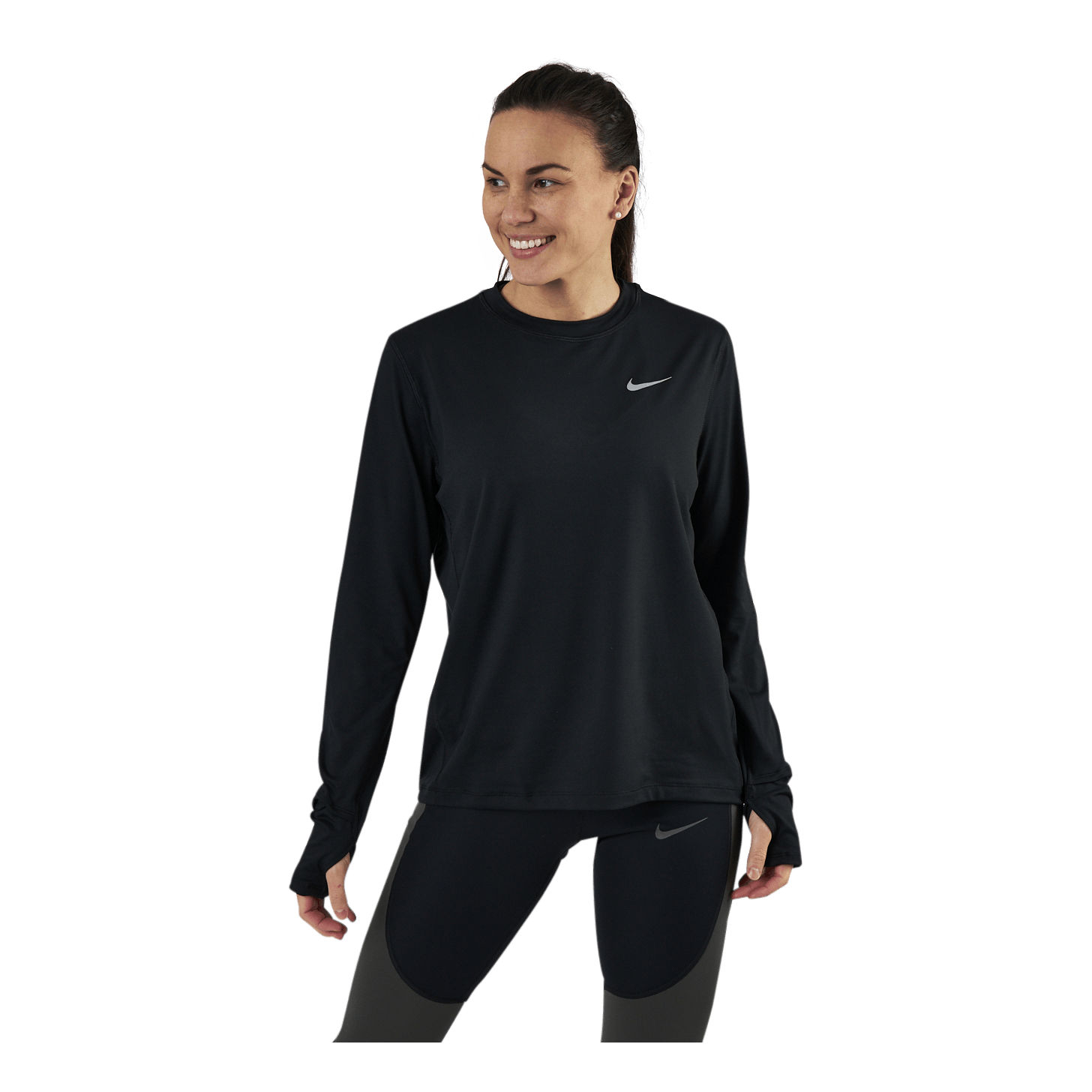 Nike Dri-FIT Element Women's Running Crew BLACK/REFLECTIVE SILV 4 Nike Dri-FIT Element Women's Running Crew BLACK/REFLECTIVE SILV - Image 2