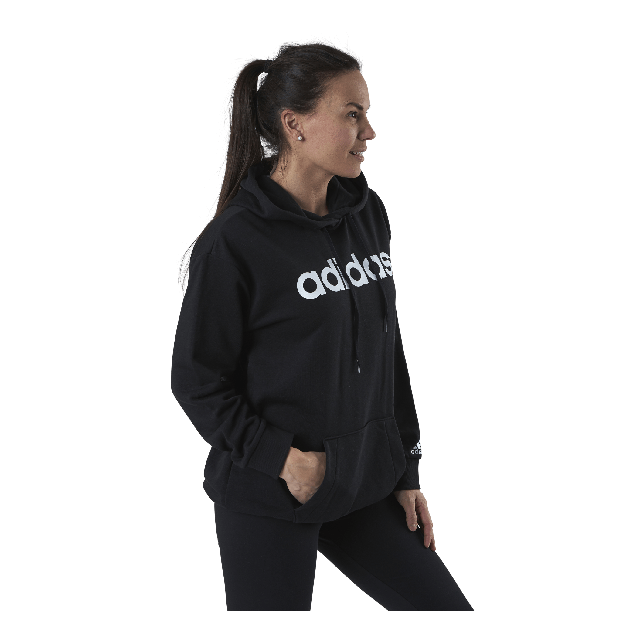 ADIDAS Essentials Oversized Hoodie Black / White 4 ADIDAS Essentials Oversized Hoodie Black / White - Image 2
