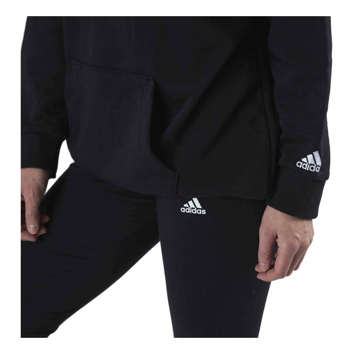 ADIDAS Essentials Oversized Hoodie Black / White 7 ADIDAS Essentials Oversized Hoodie Black / White - Image 5