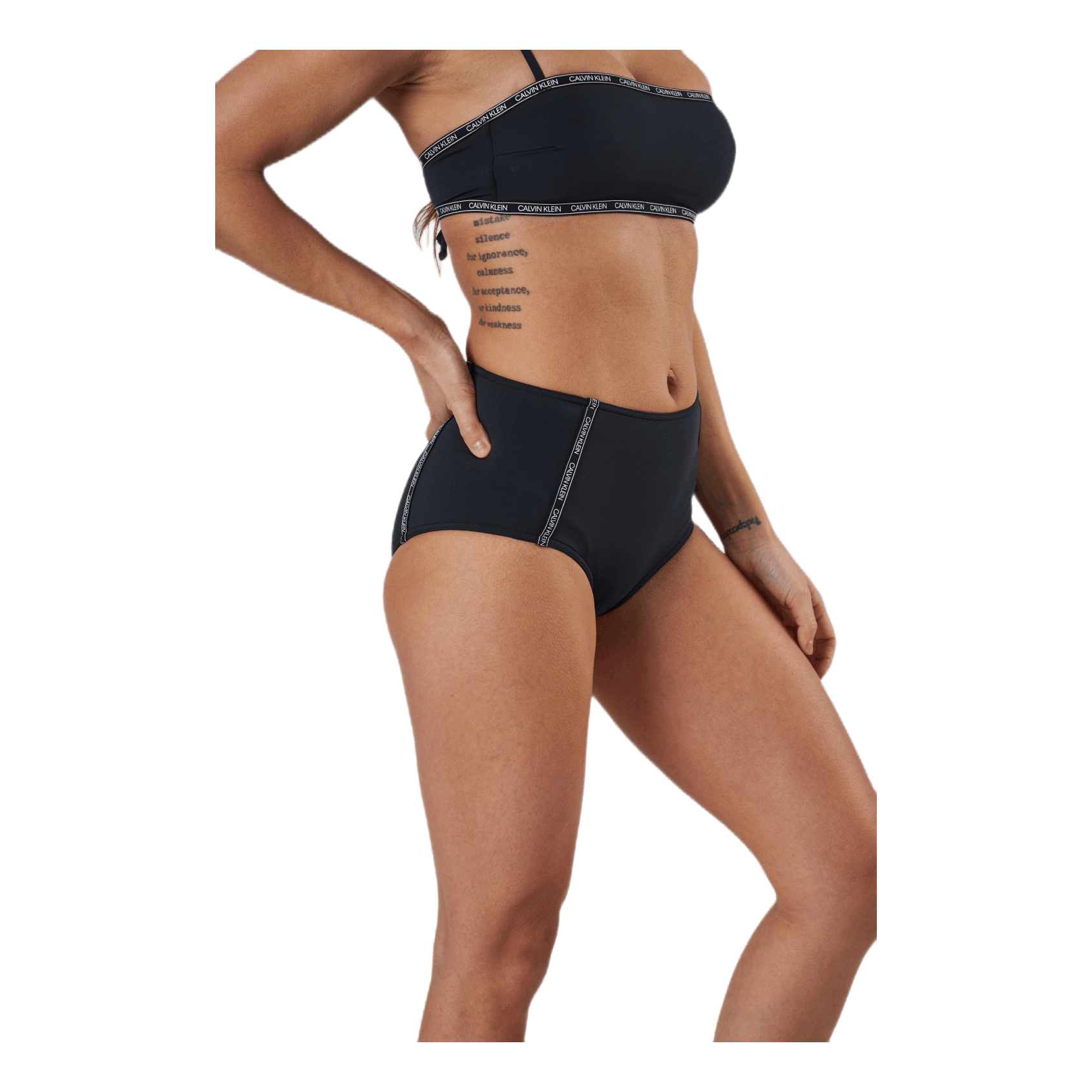 Calvin Klein Core Logo Tape High Waist Bikini Brief Black 4 Calvin Klein Core Logo Tape High Waist Bikini Brief Black - Image 2