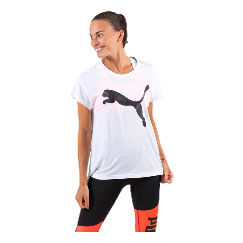 Puma Active Logo Tee White/Black 3 Puma Active Logo Tee White/Black