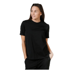 Pieces Ria Ss Fold Up Solid Tee Black