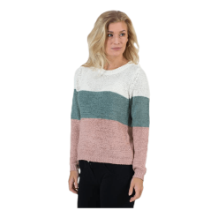 ONLY Geena L/S Block Pullover Knt White