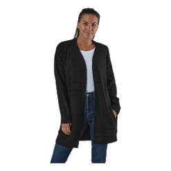 Pieces Ellen Ls Long Knit Cardigan Black