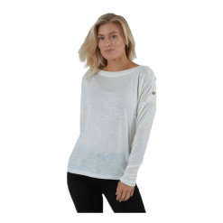 Pieces Nollie Ls O-Neck Top White