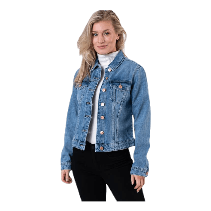 Pieces Lou L/S Denim Jacket Blue 3 Pieces Lou L/S Denim Jacket Blue