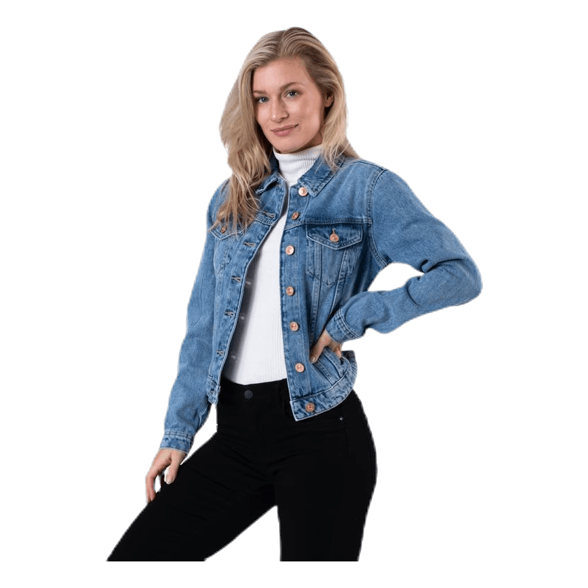 Pieces Lou L/S Denim Jacket Blue 4 Pieces Lou L/S Denim Jacket Blue - Image 2