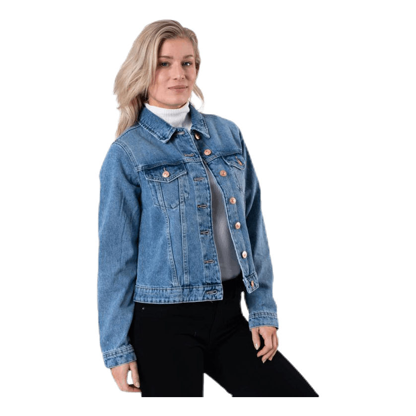 Pieces Lou L/S Denim Jacket Blue 6 Pieces Lou L/S Denim Jacket Blue - Image 4