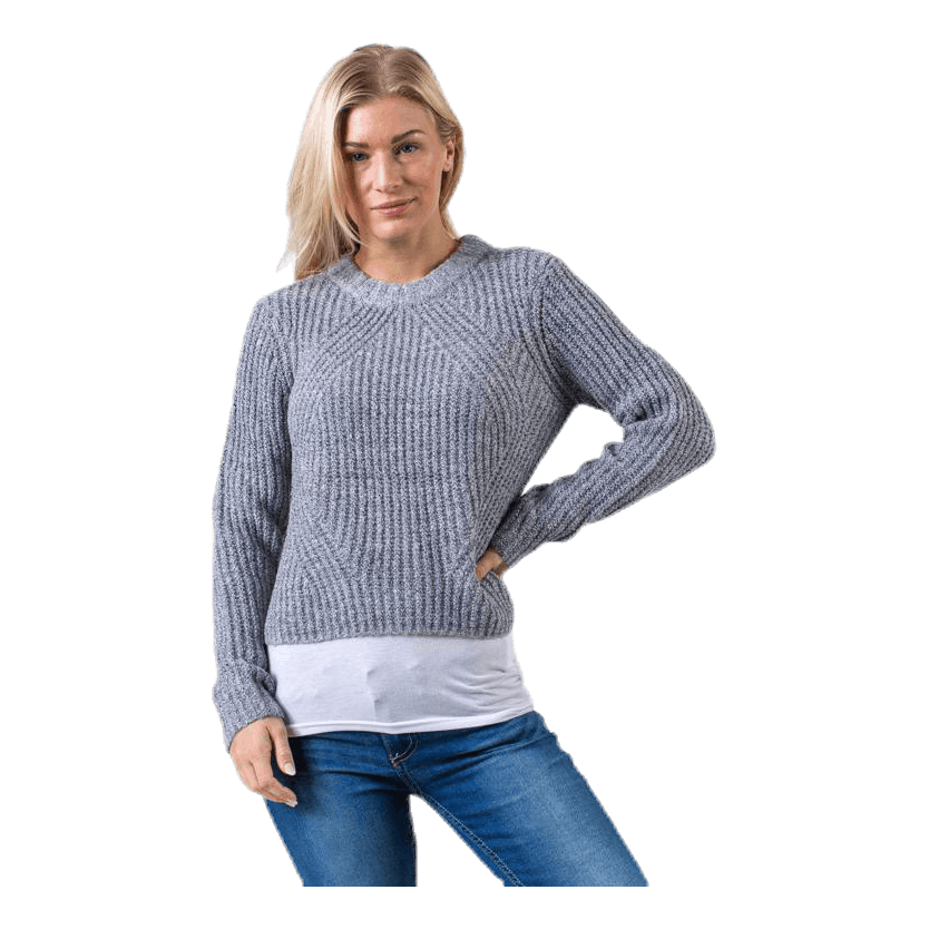 ONLY Fiona L/S Pullover Knt Grey 3 ONLY Fiona L/S Pullover Knt Grey