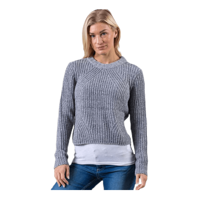 ONLY Fiona L/S Pullover Knt Grey 4 ONLY Fiona L/S Pullover Knt Grey - Image 2