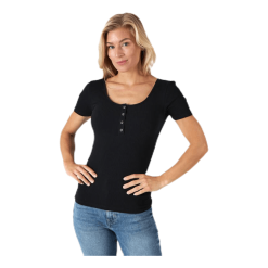 Pieces Kitte Ss Top Black