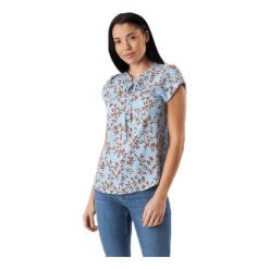 ONLY Alma Poly S/S Top Aop Blue