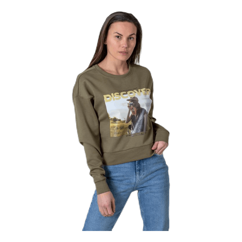 ONLY Ziggy L/S O-Neck Box Swt Green 3 ONLY Ziggy L/S O-Neck Box Swt Green