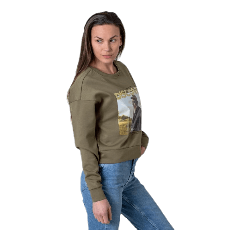 ONLY Ziggy L/S O-Neck Box Swt Green 4 ONLY Ziggy L/S O-Neck Box Swt Green - Image 2