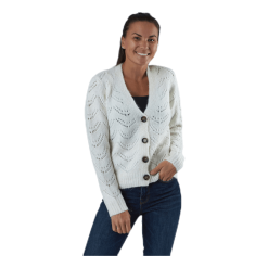 Pieces Bibi Ls Knit Cardigan White