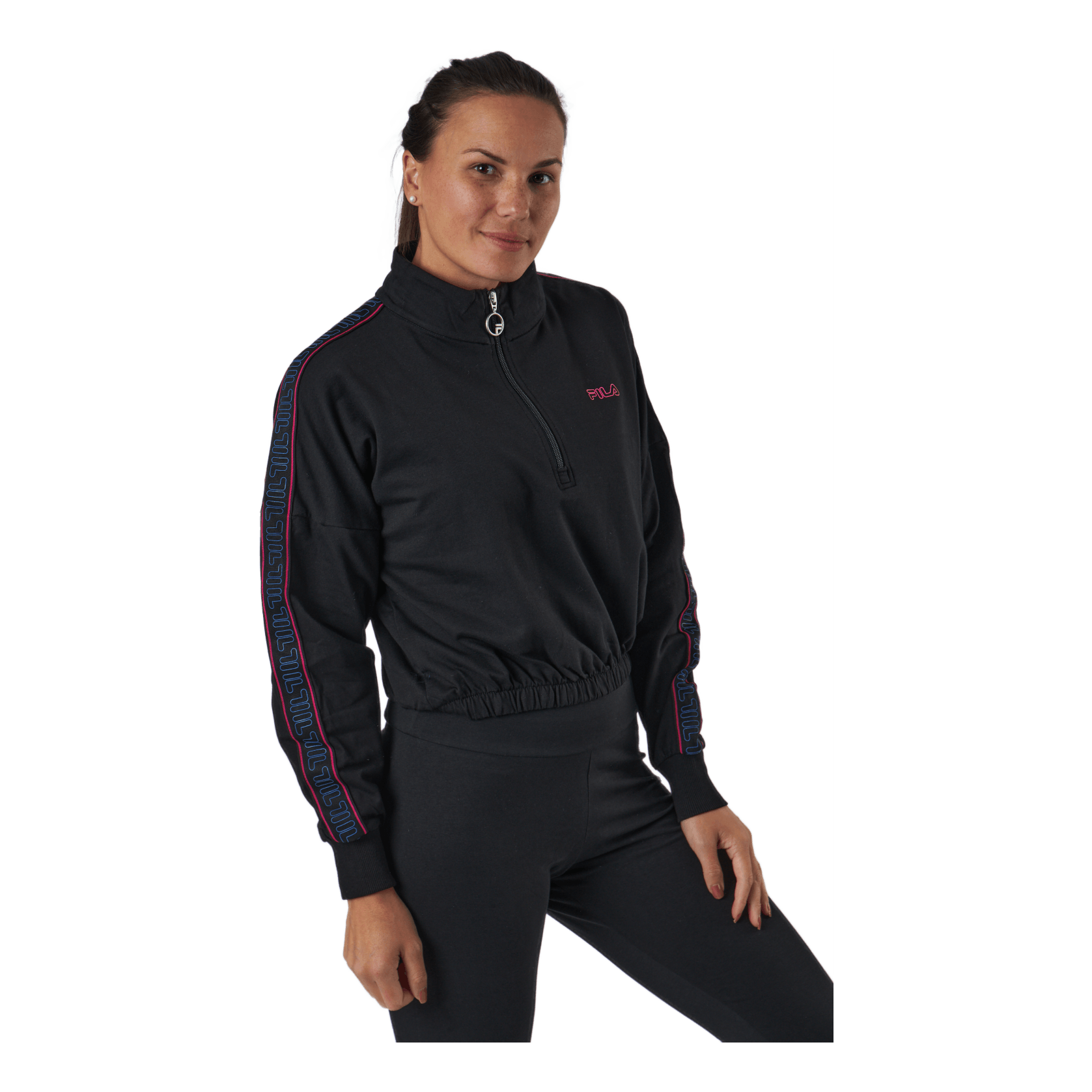 Fila Maribel Cropped Half Zip Shirt Black 4 Fila Maribel Cropped Half Zip Shirt Black - Image 2