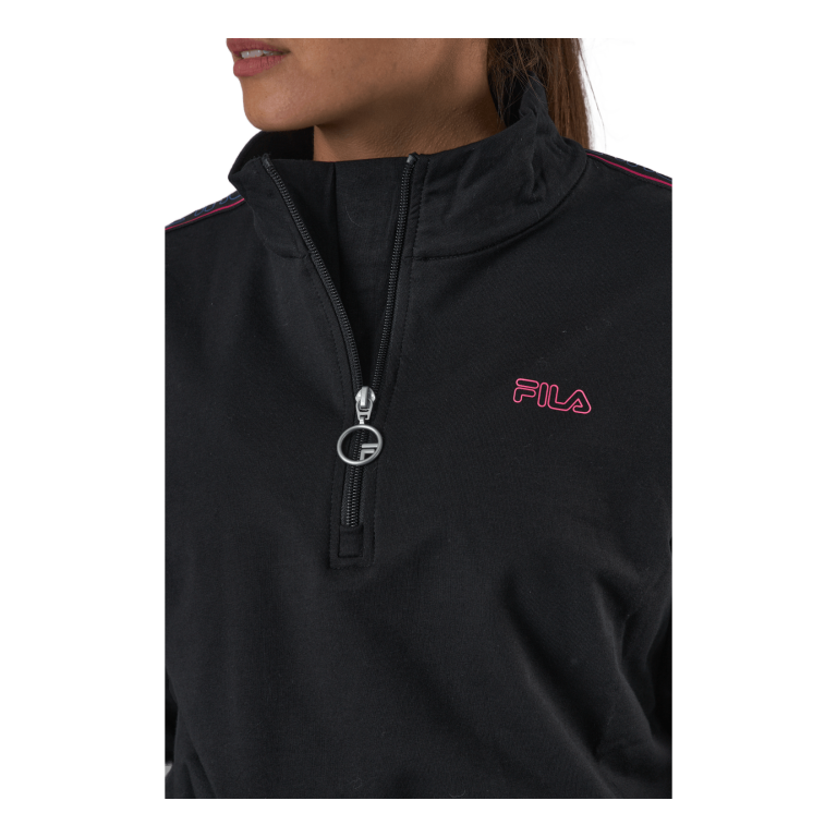 Fila Maribel Cropped Half Zip Shirt Black 6 Fila Maribel Cropped Half Zip Shirt Black - Image 4