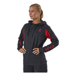 Hummel Hmlaction Cotton Hoodie Woman Ebony/flame Scarlet -Takit Myyntikauppa 60507 86 002