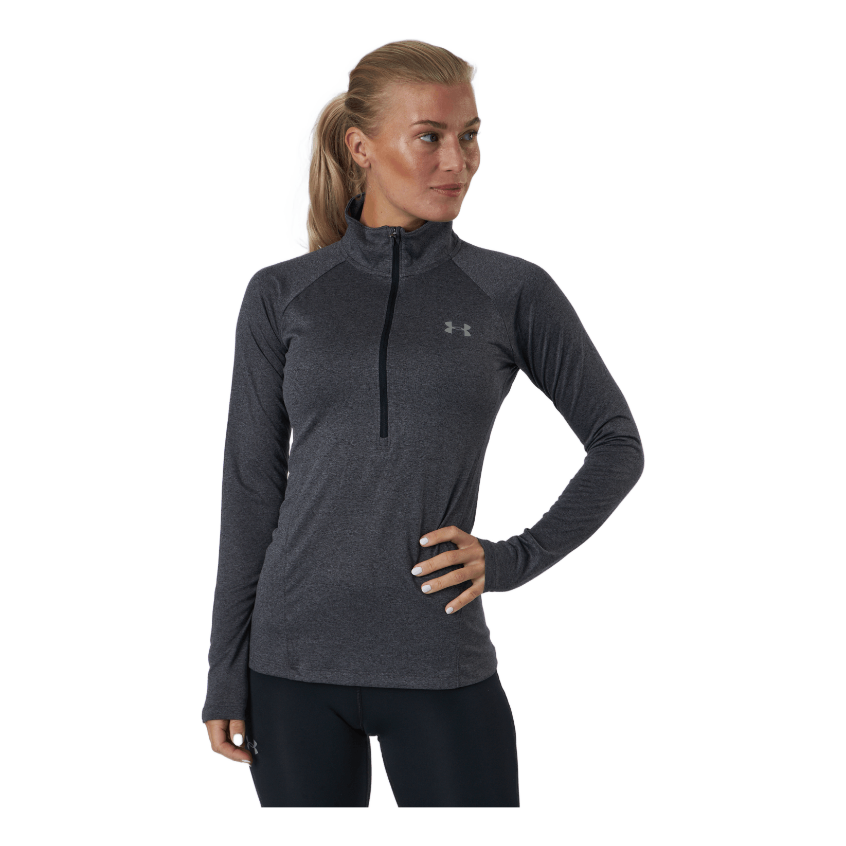 Under Armour Tech 1/2 Zip - Solid Carbon Heather 4 Under Armour Tech 1/2 Zip - Solid Carbon Heather - Image 2