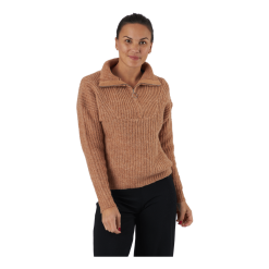 ONLY Onlemily Life L/s Zip Pullover Camel