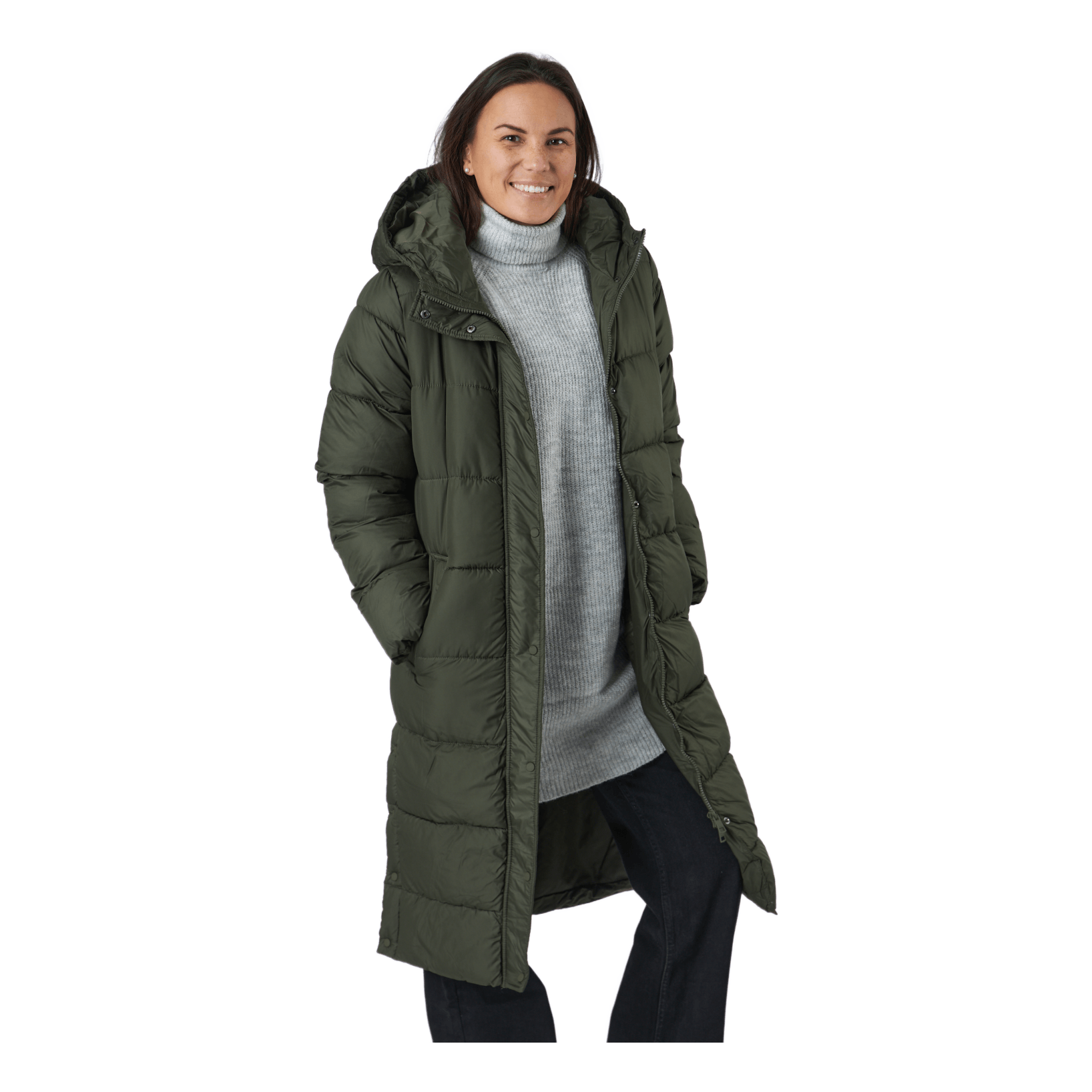 ONLY Onlcammie Long Quilted Coat Ot Forest Night 4 ONLY Onlcammie Long Quilted Coat Ot Forest Night - Image 2