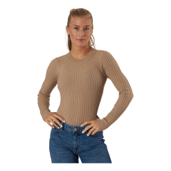 Pieces Pccrista Ls O-neck Knit Bc Silver Mink