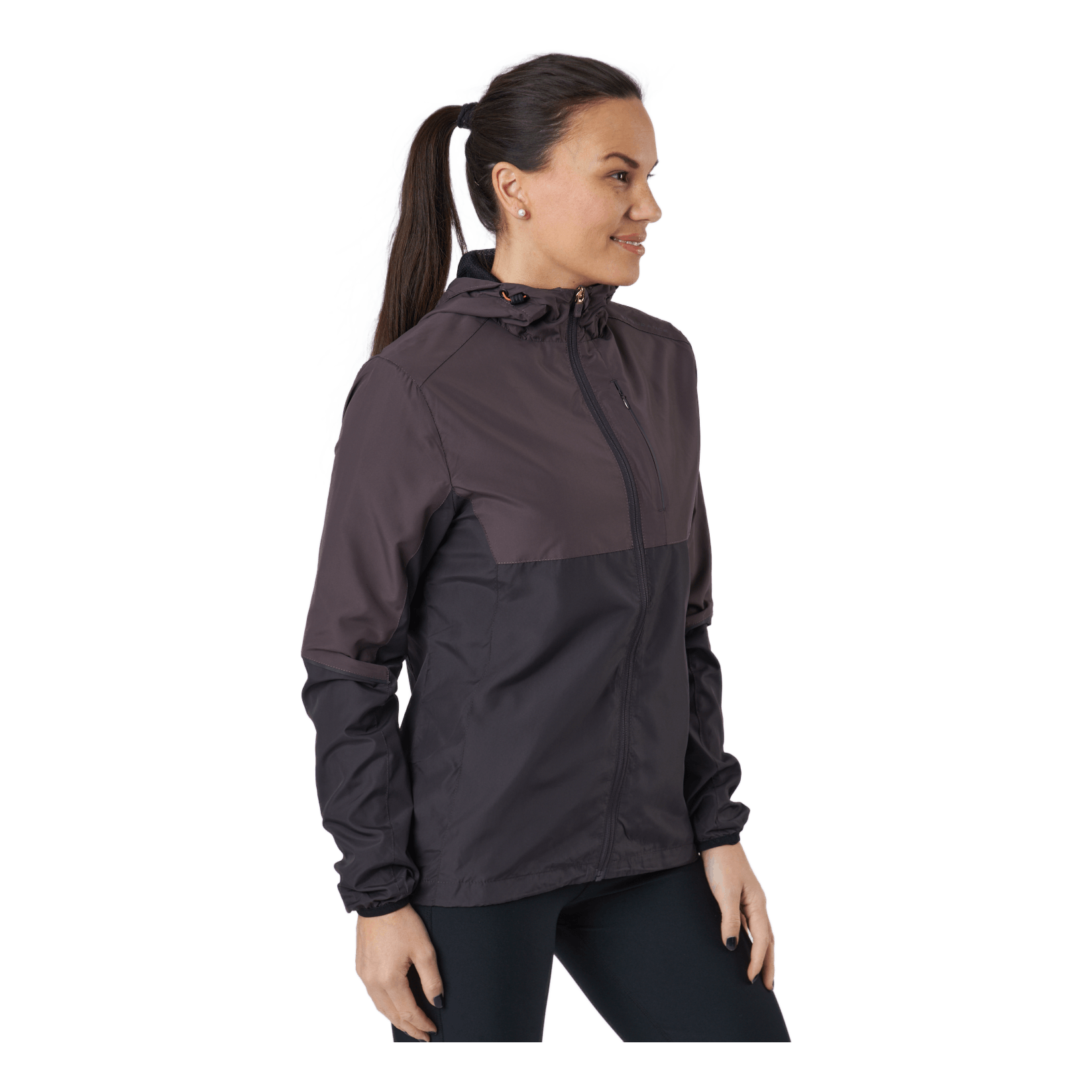 Endurance Lassie W Running Jacket With H Black Bean 4 Endurance Lassie W Running Jacket With H Black Bean - Image 2