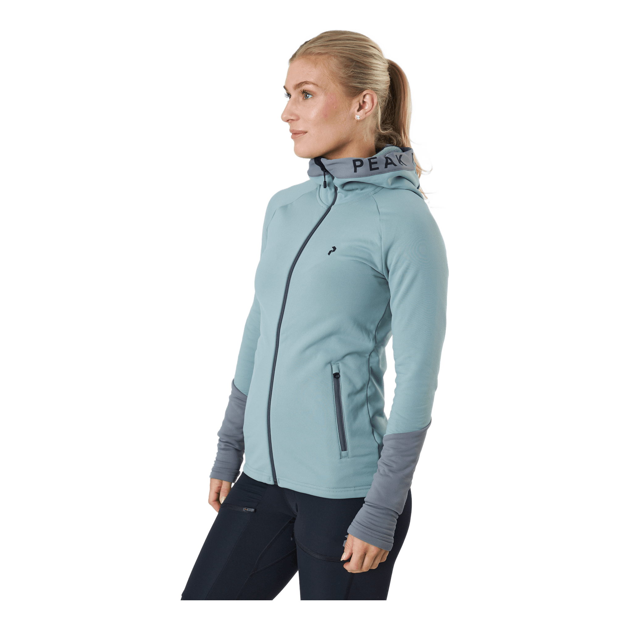 Peak Performance W Rider Zip Hood Ashen Green/quiet Grey 4 Peak Performance W Rider Zip Hood Ashen Green/quiet Grey - Image 2