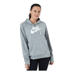 Nike Sportswear Gym Vintage Women's Pullover Hoodie DK GREY HEATHER/WHITE
