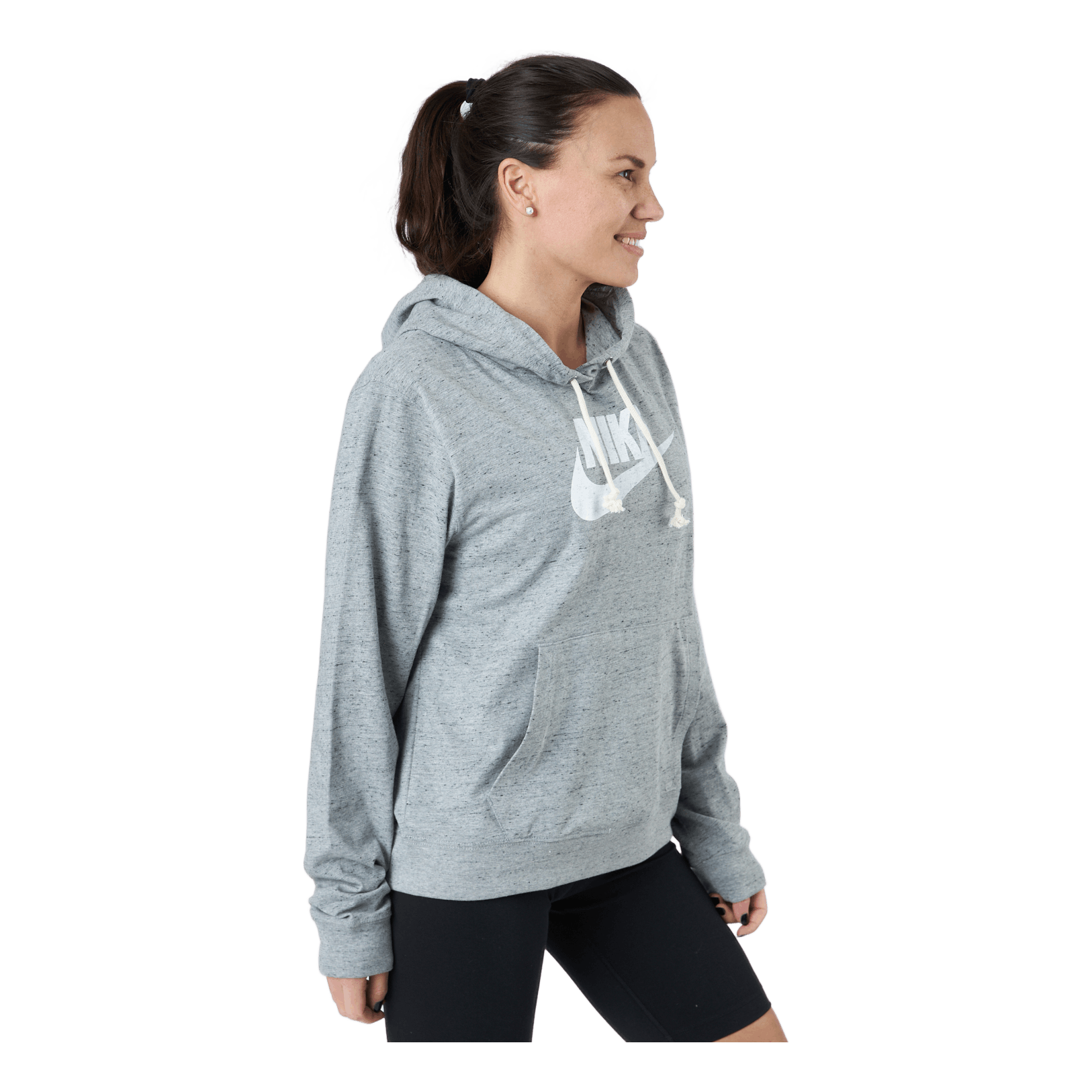 Nike Sportswear Gym Vintage Women's Pullover Hoodie DK GREY HEATHER/WHITE 4 Nike Sportswear Gym Vintage Women's Pullover Hoodie DK GREY HEATHER/WHITE - Image 2