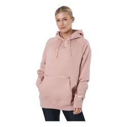 Nike W Nsw Po Hoodie Os Bb Flc Prnt Rose Whisper/white