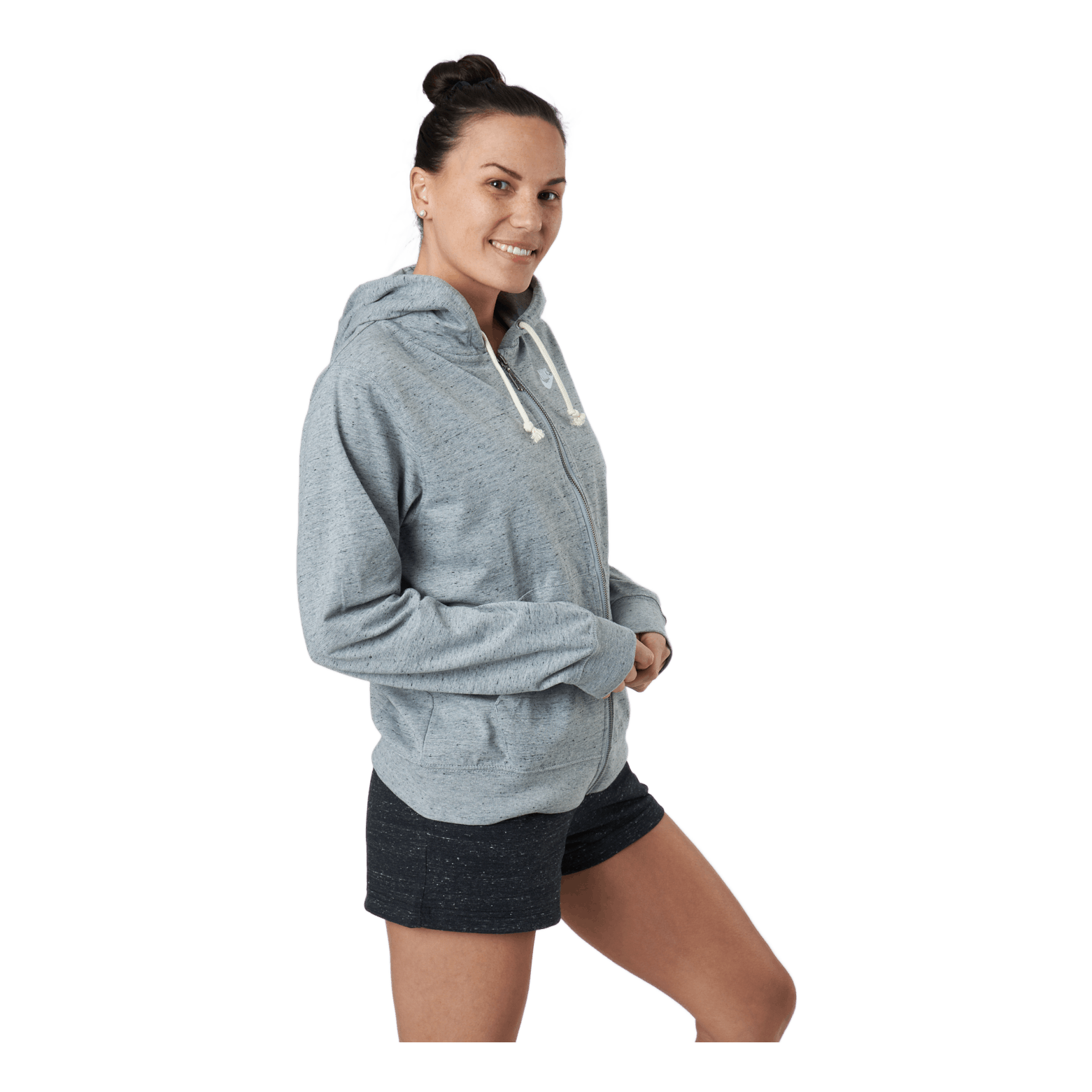 Nike Sportswear Gym Vintage Women's Full-Zip Hoodie DK GREY HEATHER/WHITE 4 Nike Sportswear Gym Vintage Women's Full-Zip Hoodie DK GREY HEATHER/WHITE - Image 2