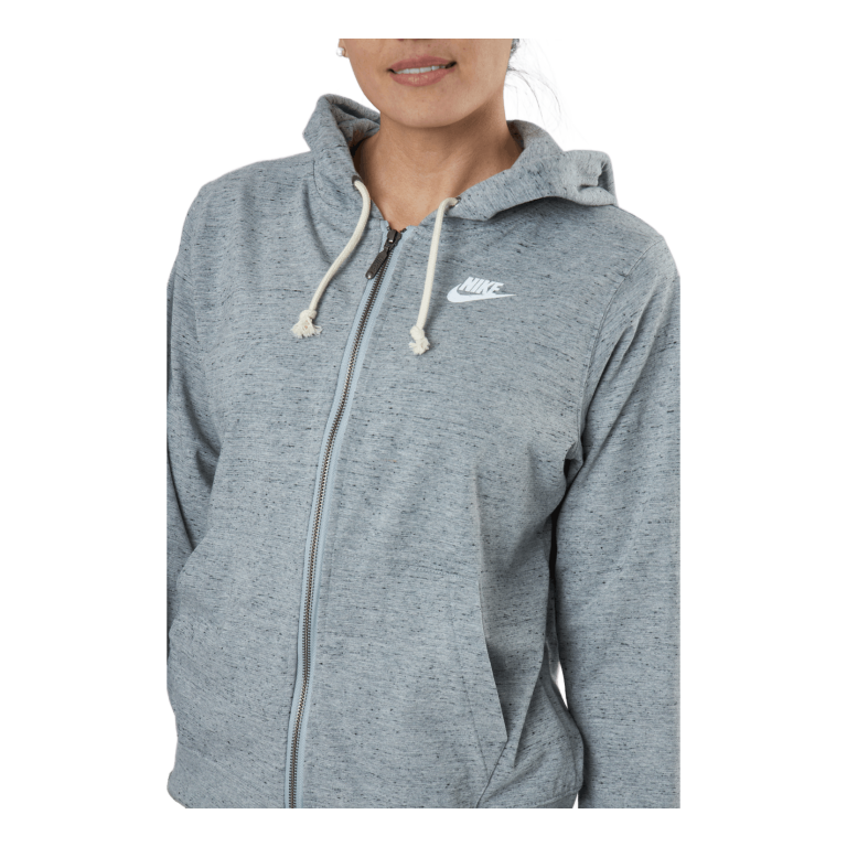 Nike Sportswear Gym Vintage Women's Full-Zip Hoodie DK GREY HEATHER/WHITE 6 Nike Sportswear Gym Vintage Women's Full-Zip Hoodie DK GREY HEATHER/WHITE - Image 4