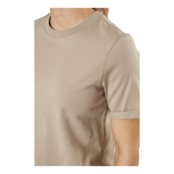 Pieces Pcria Ss Fold Up Solid Tee Bc Silver Mink -Takit Myyntikauppa 60672 76 006