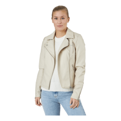 ONLY Onlgemma Faux Leather Biker Ot Silver Lining