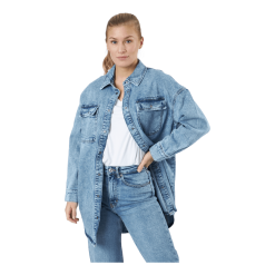 ONLY Onlkasia Ls Os Shirt Dnm Bj No Medium Blue Denim