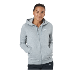 Nike Sportswear Club Fleece Women's Full-Zip Hoodie DK GREY HEATHER/WHITE