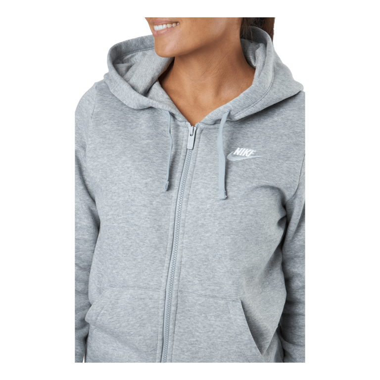 Nike Sportswear Club Fleece Women's Full-Zip Hoodie DK GREY HEATHER/WHITE 6 Nike Sportswear Club Fleece Women's Full-Zip Hoodie DK GREY HEATHER/WHITE - Image 4