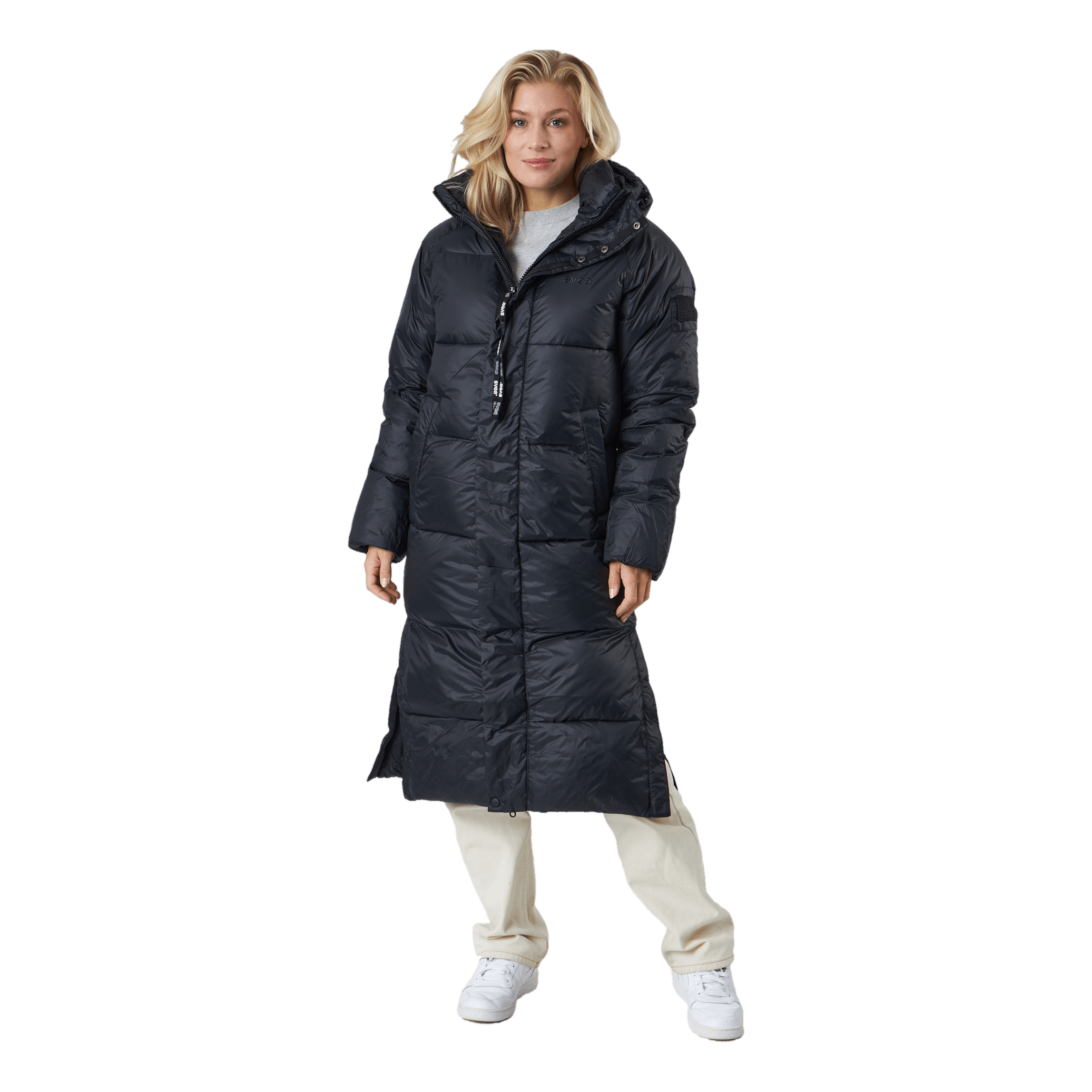 Svea Loose Hood Coat Black 3 Svea Loose Hood Coat Black