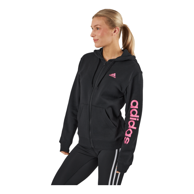 ADIDAS Essentials Linear Full-Zip French Terry Hoodie Black 4 ADIDAS Essentials Linear Full-Zip French Terry Hoodie Black - Image 2