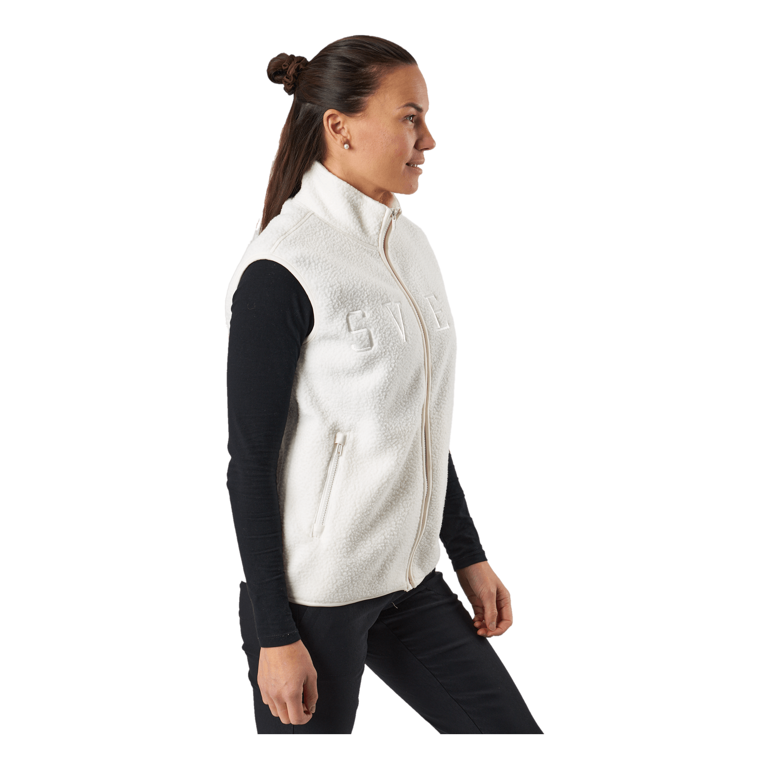 Svea Teddy Pile Vest Off White 4 Svea Teddy Pile Vest Off White - Image 2