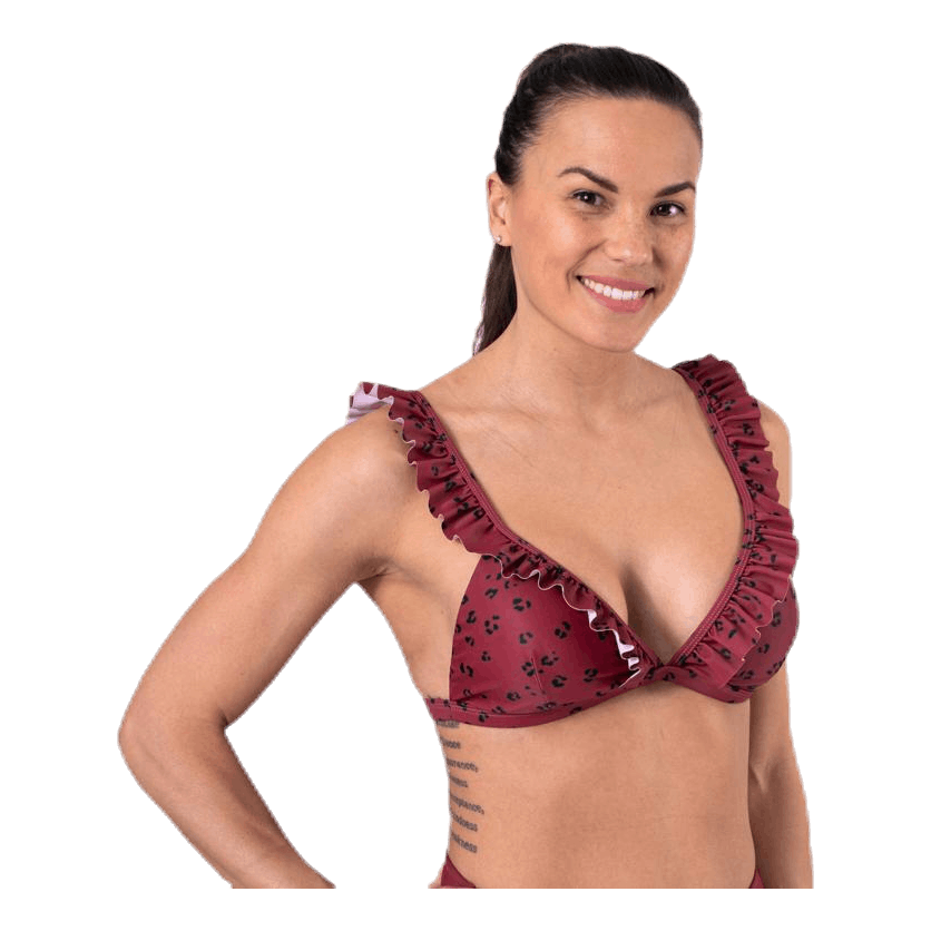 Waikani Beachwear Wikolia Frill Top Patterned/Red 5 Waikani Beachwear Wikolia Frill Top Patterned/Red - Image 3