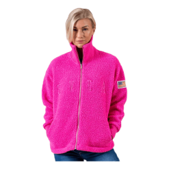 Svea Kathryn Pile Zip Sweater Pink