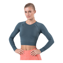 ICANIWILL Define Seamless L/S Crop Top Green