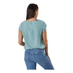 ONLY Vic S/S Solid Top Wvn Blue -Takit Myyntikauppa 90086 27 003