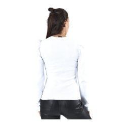 Pieces Anna Ls Top White -Takit Myyntikauppa 90093 47 003