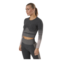 Pieces Lixy Ls Seamless Top Lounge Grey