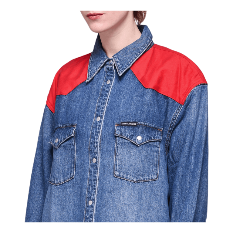 Calvin Klein Oversized Foundation Shirt Blue 4 Calvin Klein Oversized Foundation Shirt Blue - Image 2