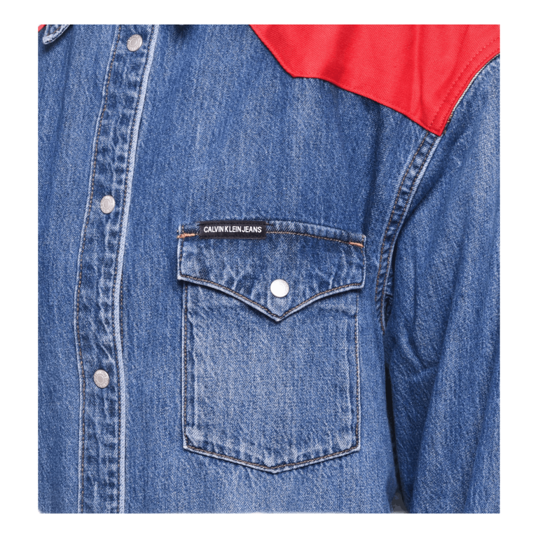 Calvin Klein Oversized Foundation Shirt Blue 5 Calvin Klein Oversized Foundation Shirt Blue - Image 3