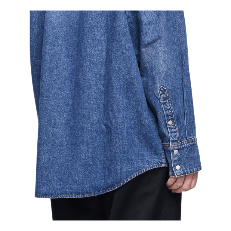 Calvin Klein Oversized Foundation Shirt Blue 7 Calvin Klein Oversized Foundation Shirt Blue - Image 5